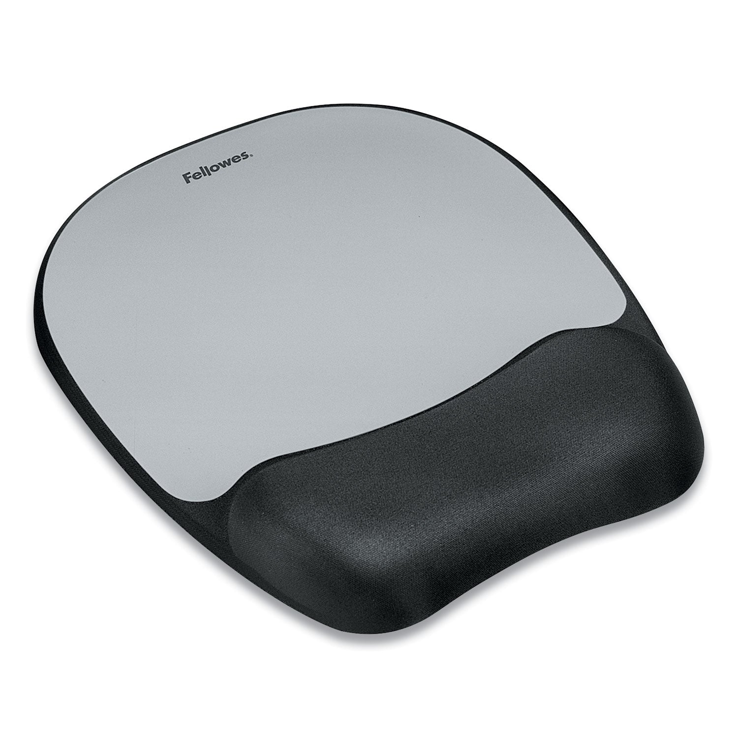 Fellowes Memory Foam Mouse Pad/Wrist Rest - Silver Streak - 1" Height x 7.94" Width x 9.25" Depth - Silver - Memory Foam - Wear Resistant, Tear Resistant, Skid Proof - 1 Each