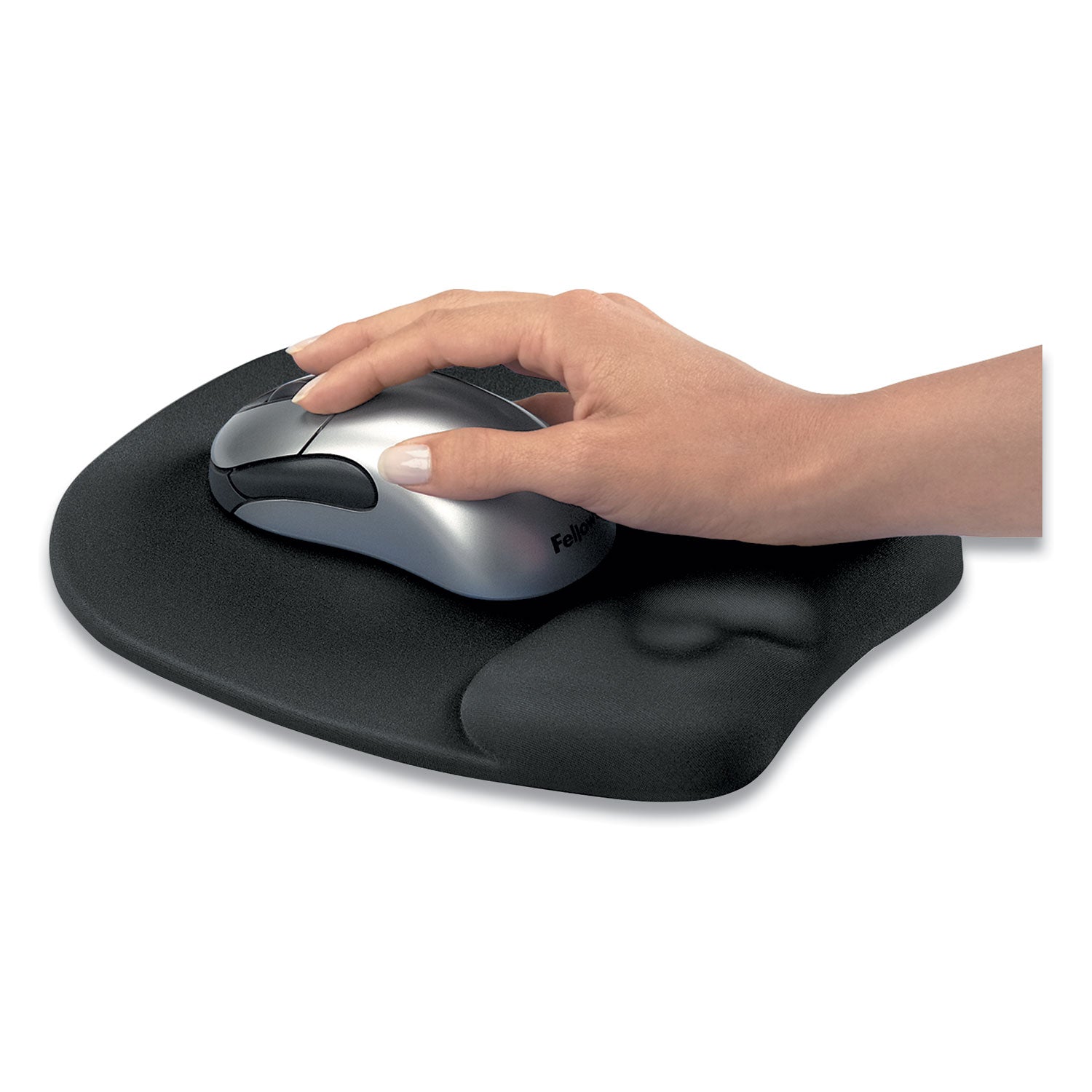 Fellowes Memory Foam Mouse Pad/Wrist Rest - 1" Height x 7.94" Width x 9.25" Depth - Black - Memory Foam - Wear Resistant, Tear Resistant, Skid Proof - 1 Each