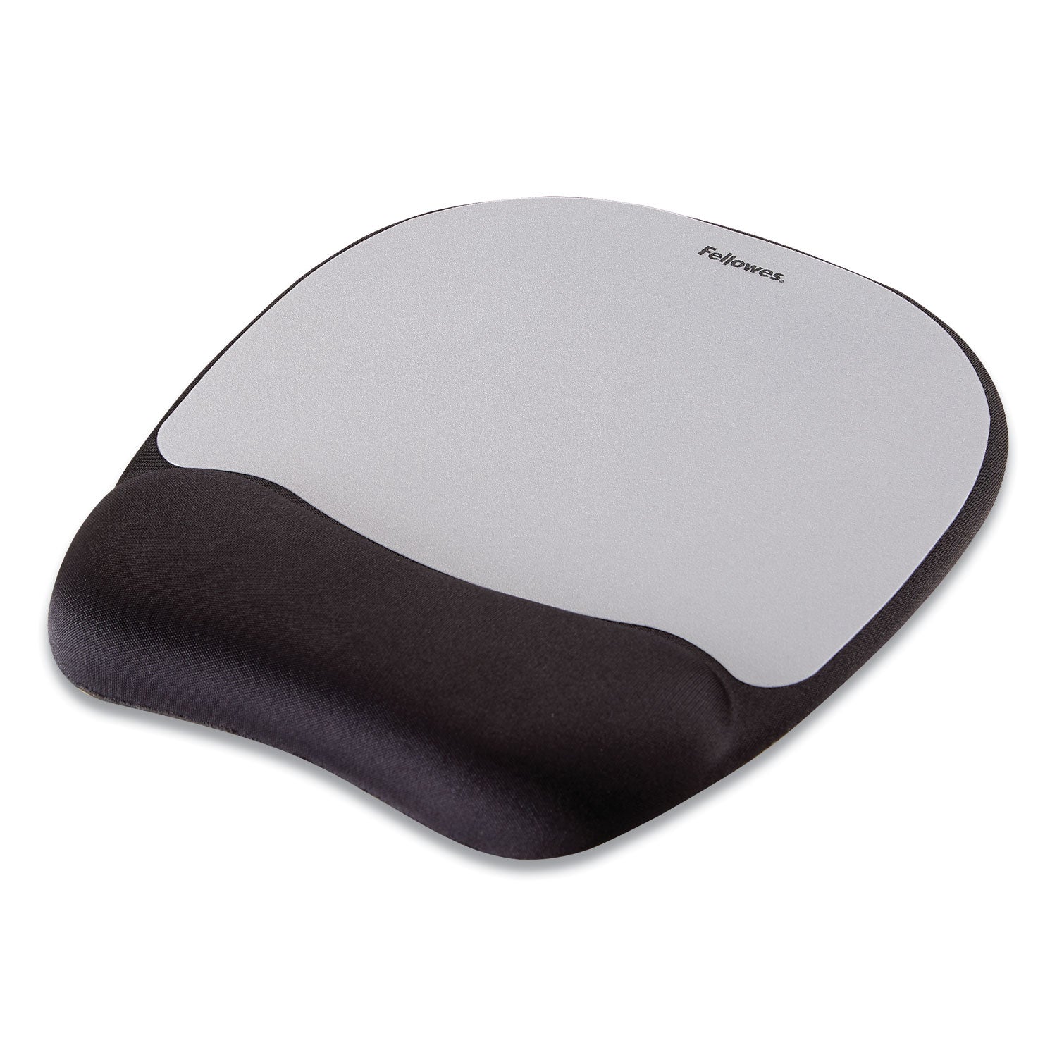 Fellowes Memory Foam Mouse Pad/Wrist Rest - Silver Streak - 1" Height x 7.94" Width x 9.25" Depth - Silver - Memory Foam - Wear Resistant, Tear Resistant, Skid Proof - 1 Each