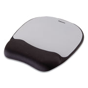 Fellowes Memory Foam Mouse Pad/Wrist Rest - Silver Streak - 1" Height x 7.94" Width x 9.25" Depth - Silver - Memory Foam - Wear Resistant, Tear Resistant, Skid Proof - 1 Each