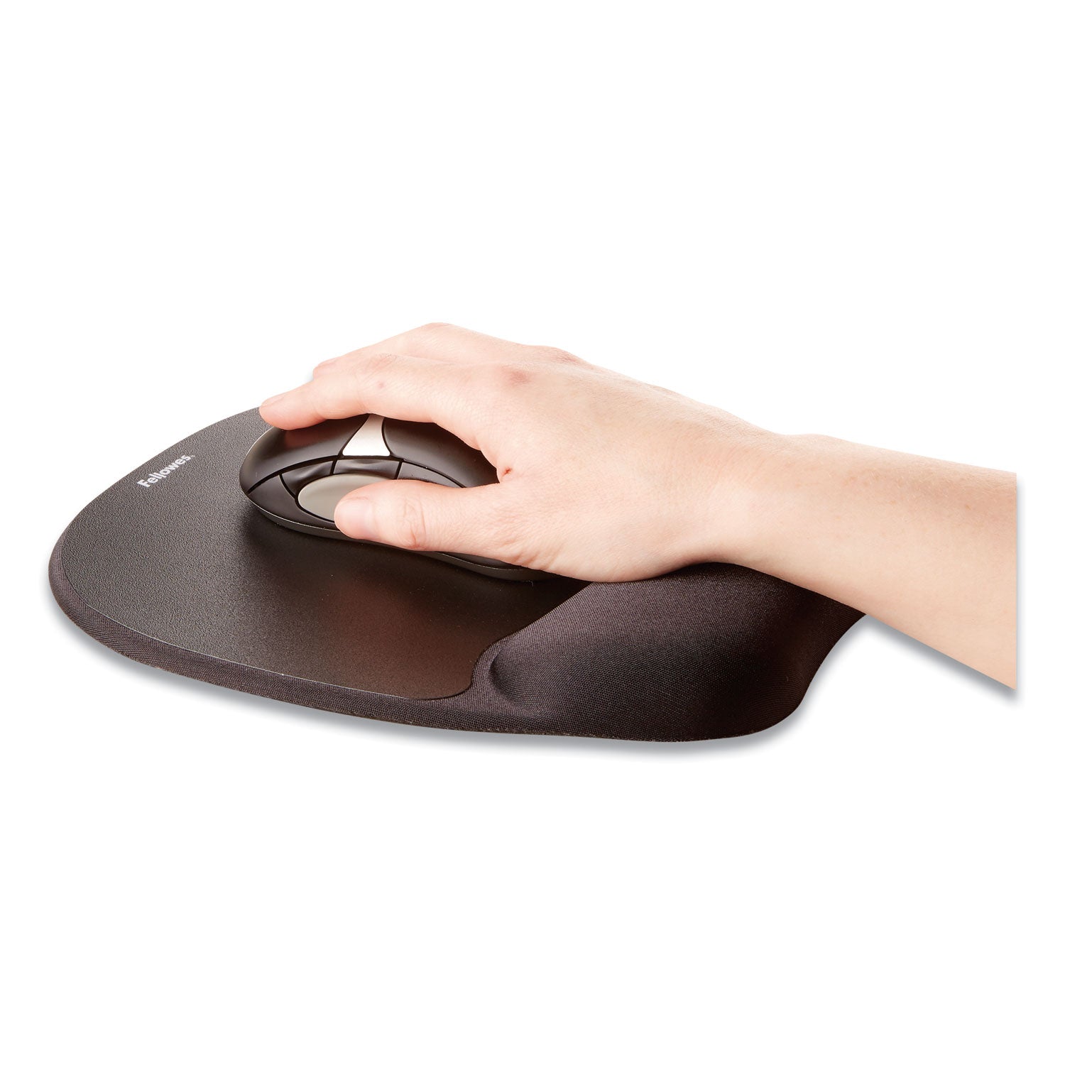 Fellowes Memory Foam Mouse Pad/Wrist Rest - 1" Height x 7.94" Width x 9.25" Depth - Black - Memory Foam - Wear Resistant, Tear Resistant, Skid Proof - 1 Each