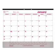 Julian Dates - Monthly - 12 Month - January 2026 to December 2026 - 1 Month Single Page Layout - 22" x 17" Sheet Size - Desk Pad - White - Chipboard - Tear-off, Reinforced, Perforated, Reference Calendar, Hole-punched - 1 Each