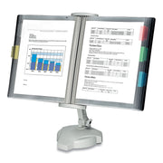 Desktop - 10 Panels - Support Letter 8.50" x 11" Media - Adjustable Viewing Angle, Adjustable Height, Weighted Base, Tabbed, Adjustable Copy Holder - Platinum - Plastic - 18.6" Height x 21.1" Width x 7.1" Depth - 1 Each