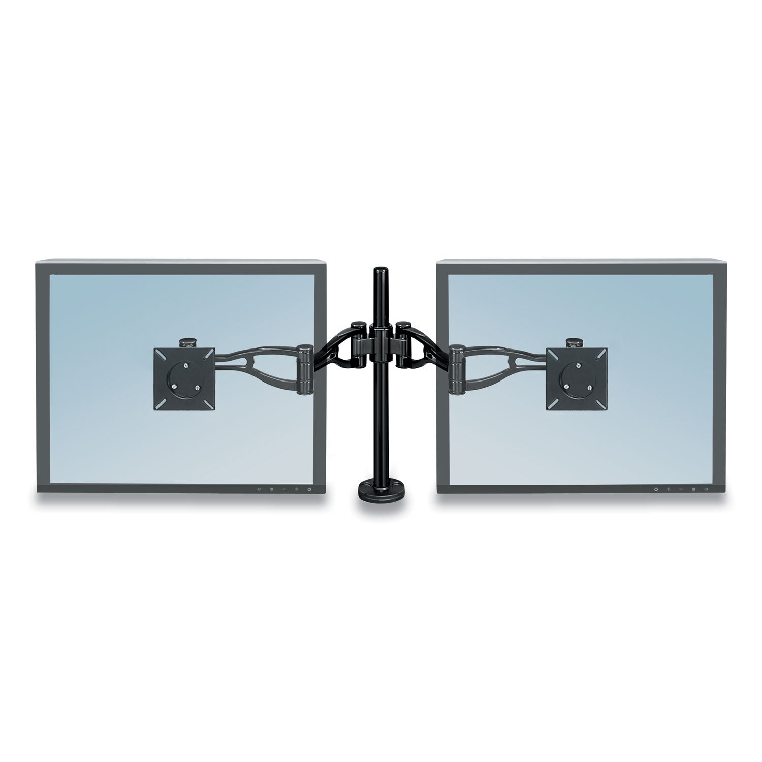 Professional Series Depth Adjustable Dual Monitor Arm, 360 Deg Rotation, 37 Deg Tilt, 360 Deg Pan, Black, Supports 24 Lb