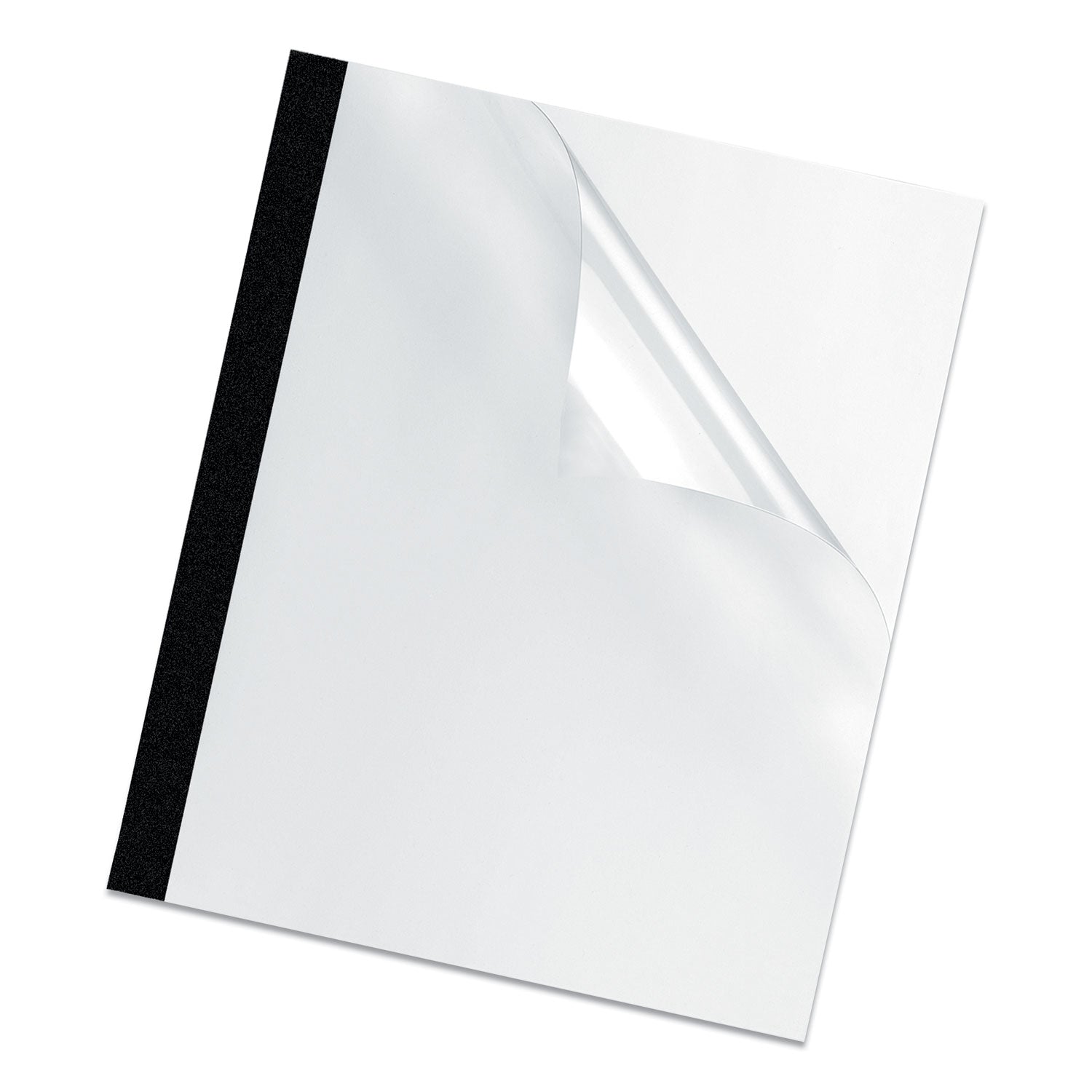 Fellowes Thermal Presentation Covers - 11" Height x 8.5" Width x 0.1" Depth - 0.12" Maximum Capacity - 30 x Sheet Capacity - Rectangular - Black, Clear - Polyvinyl Chloride (PVC) - 1 Pack