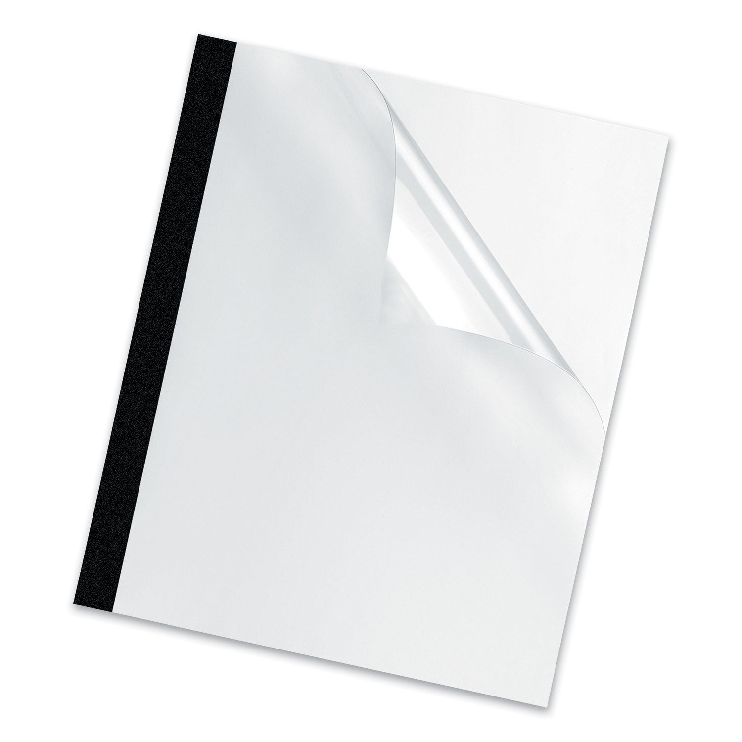 Fellowes Thermal Presentation Covers - 11" Height x 8.5" Width x 0.1" Depth - 62.5 mil Maximum Capacity - 15 x Sheet Capacity - Rectangular - Black, Clear - Polyvinyl Chloride (PVC) - 1 Pack