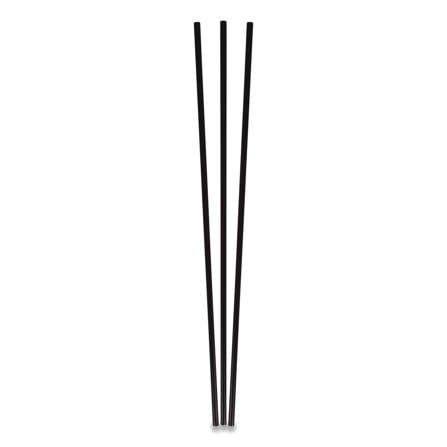 Unwrapped Round Stirrers, 7.75", Polypropylene, Black, 500/pack