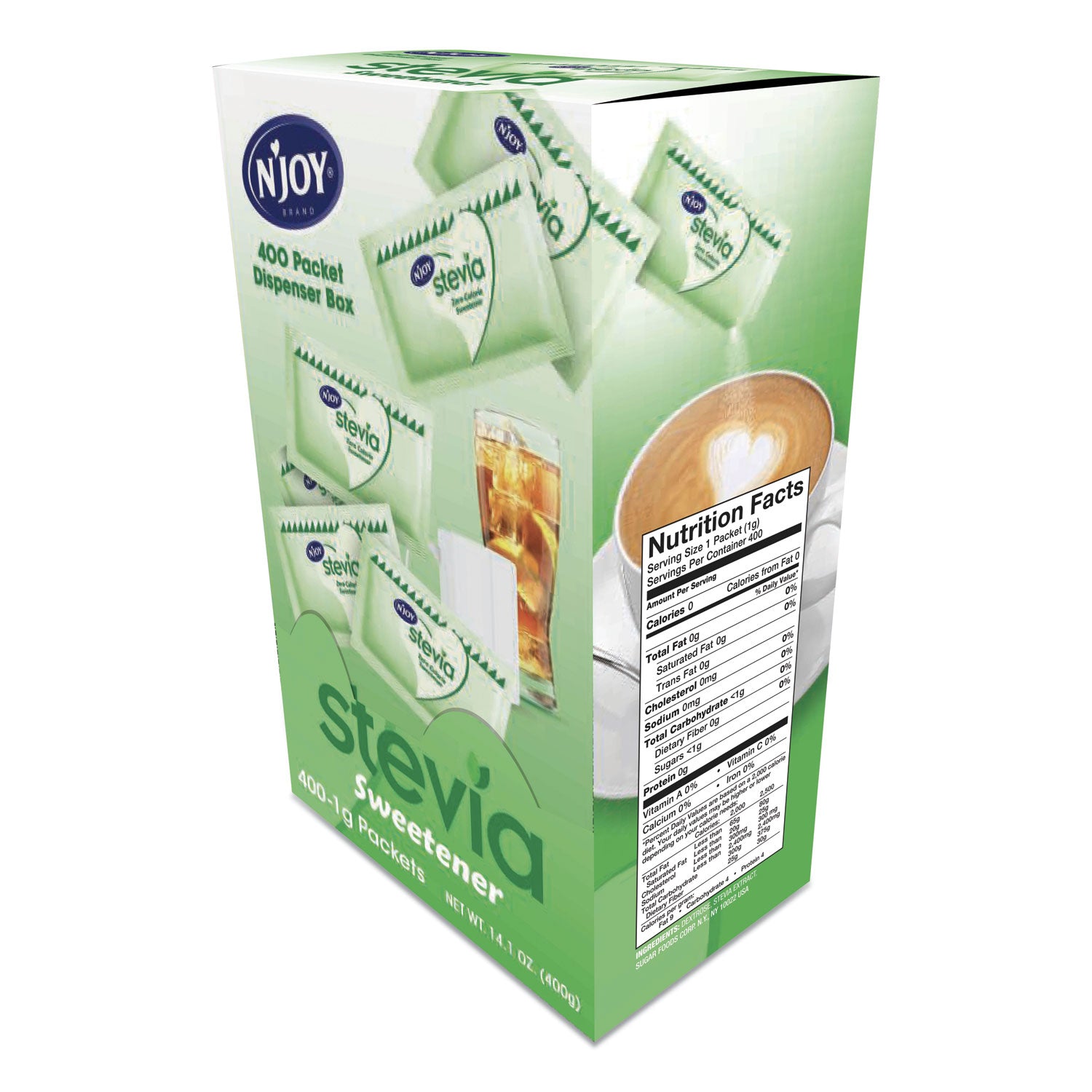 Stevia Artificial Sweetener, 0.04 oz Packet, 400/Box