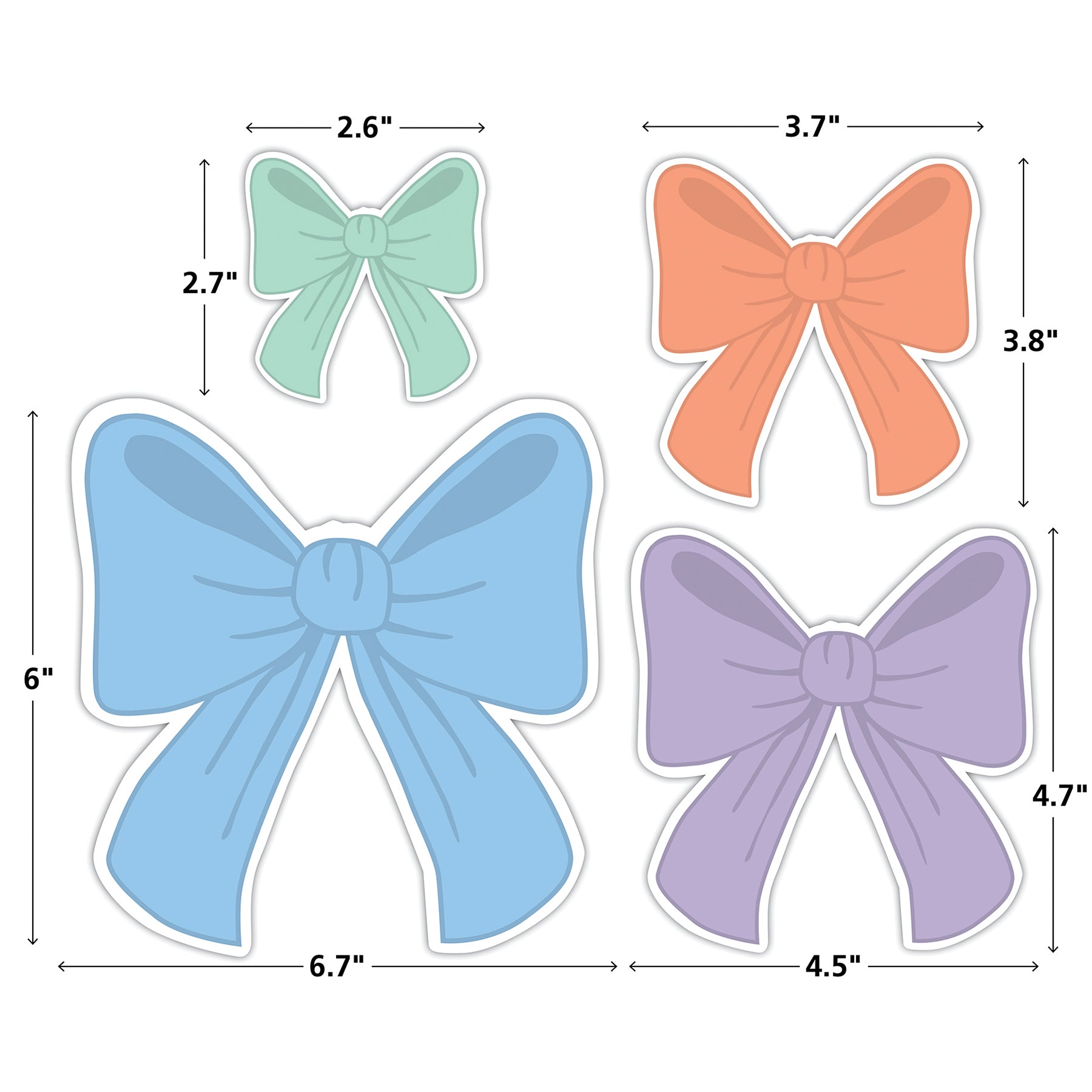 Bows Accents, Assorted Sizes, Pack of 60