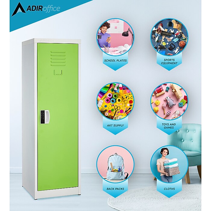 48" H x 15" W Steel Single Tier Storage Locker with Digital Lock, Green