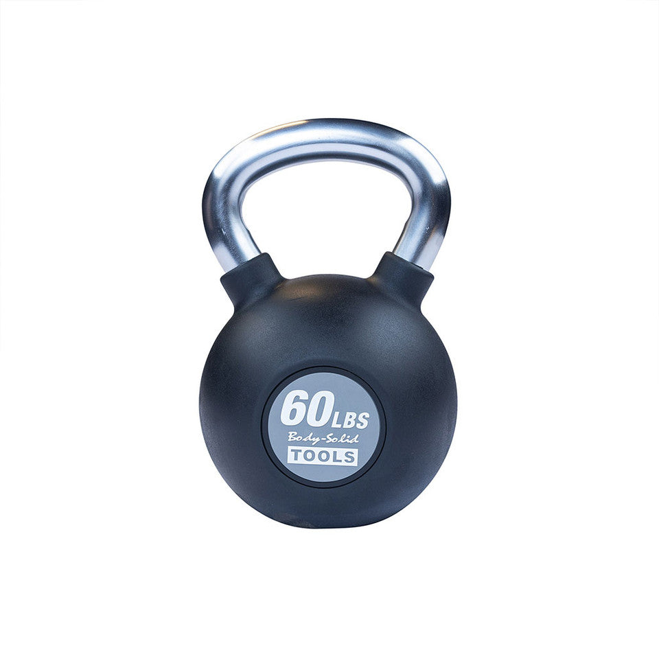 Chrome, Rubber Kettlebell 60Lb