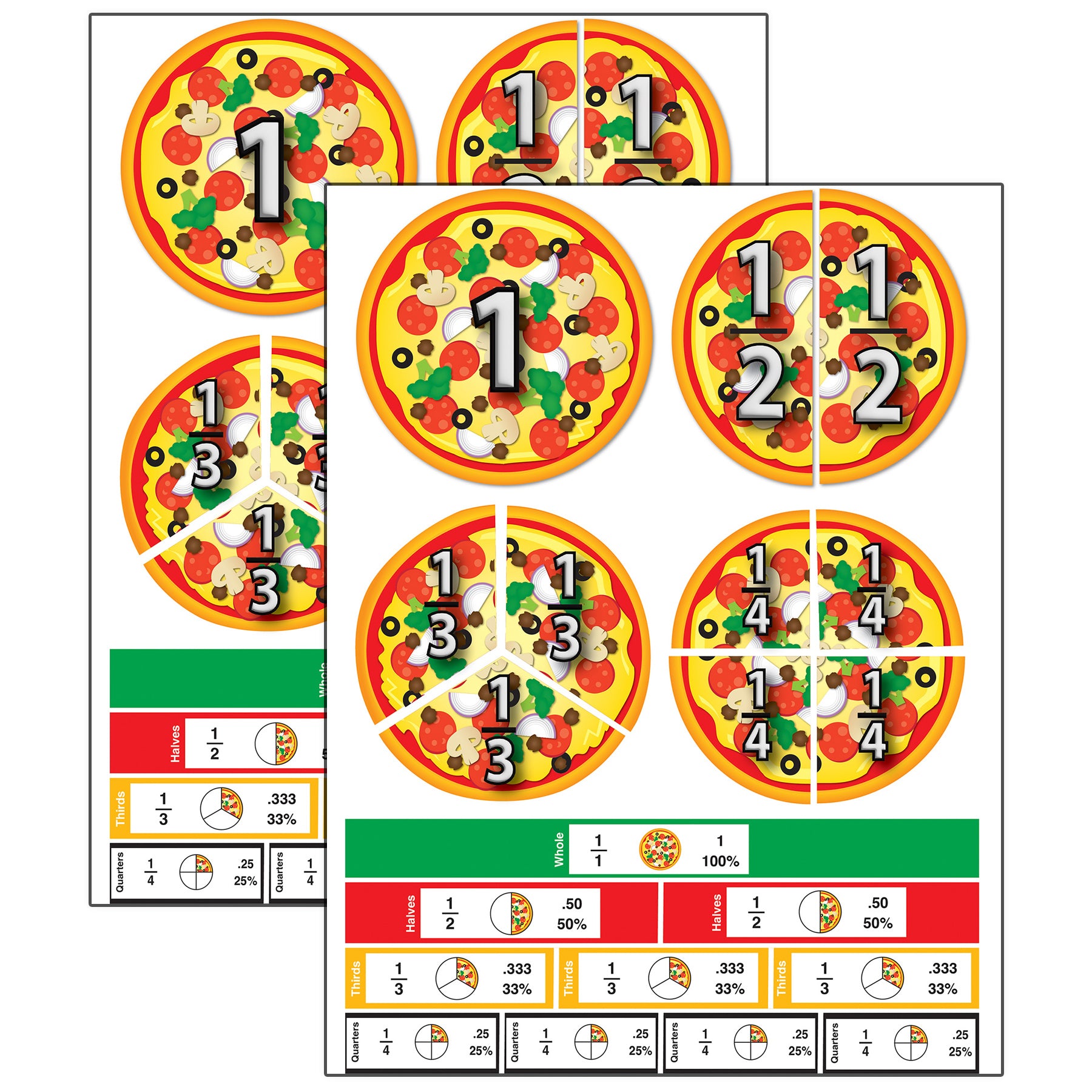 (2 ST) MAGNET DIECUT PIZZA FRACTION