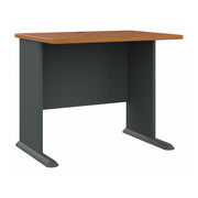 Bush Business Furniture Series A 36W Desk in Natural Cherry and Slate - 35.59" Width x 26.81" Depth x 29.66" Height
