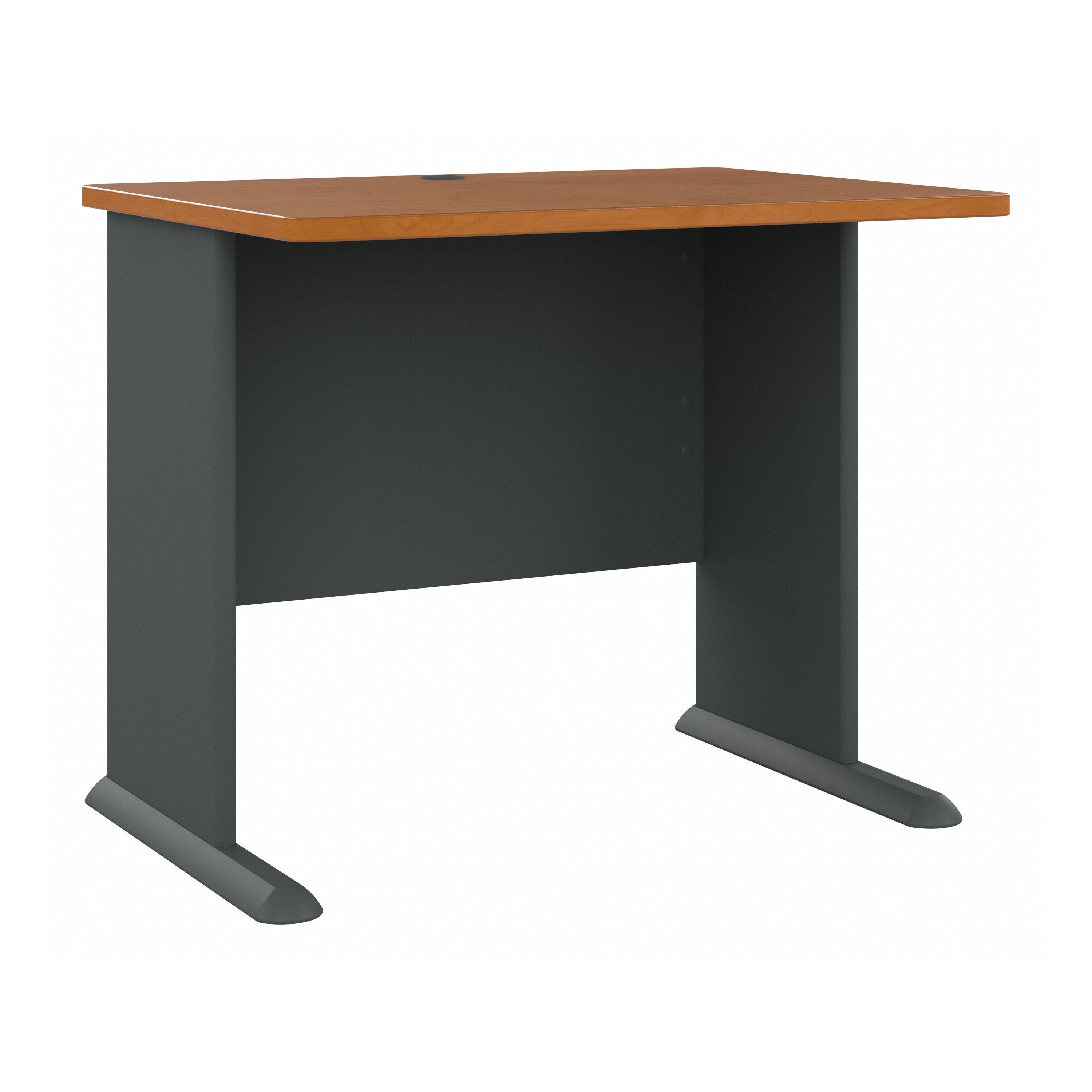 Bush Business Furniture Series A 36W Desk in Natural Cherry and Slate - 35.59" Width x 26.81" Depth x 29.66" Height