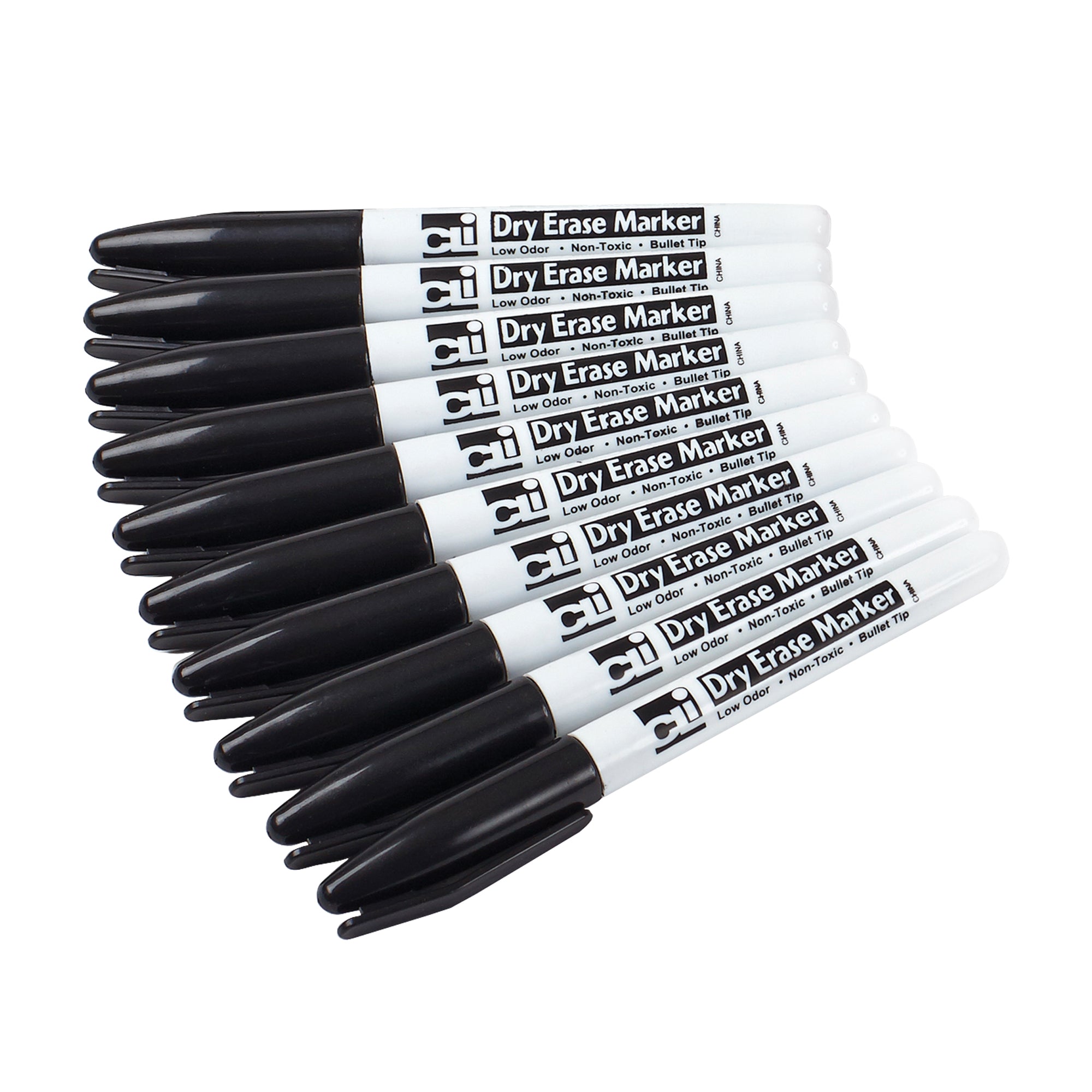 Dry Erase Pocket Class Pack, Dry Erase Pockets, Dry Erase Cloths and Dry Erase Markers, Pocket Style w/Bullet Tip, Black, 90 Pieces