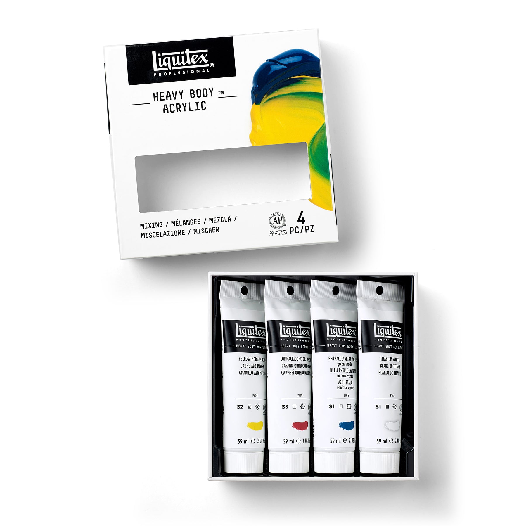Heavy Body Color - Mixing 4 x 59ml Primary Color Set