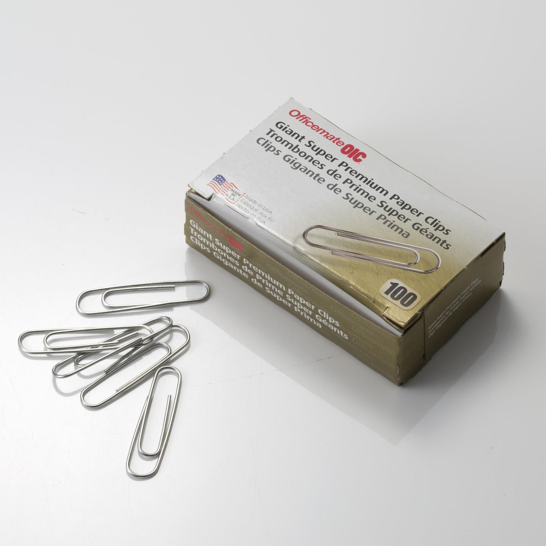 Paper Clips, Giant, Super Premium, 100/Box