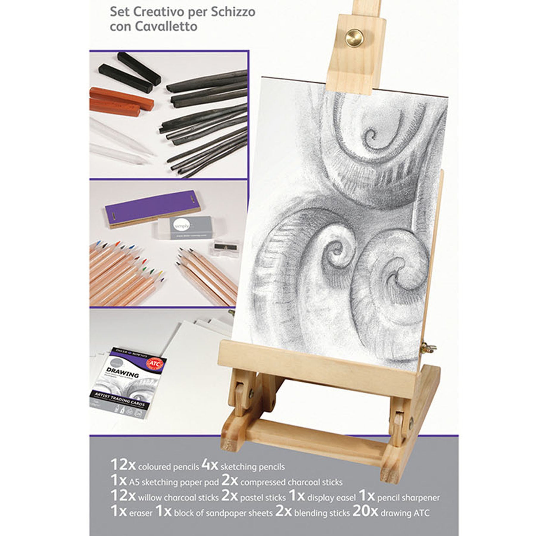 Simply... Sketching Creative Easel Set, 39 Pieces