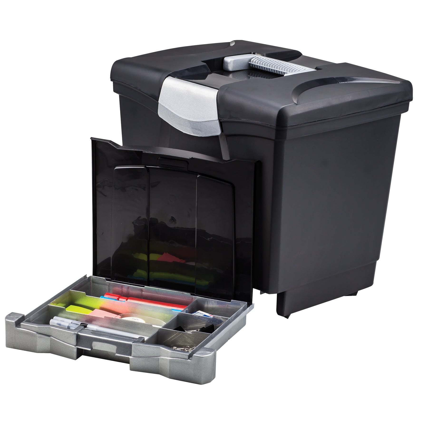 Letter/Legal Portable File Box & Drawer , Black