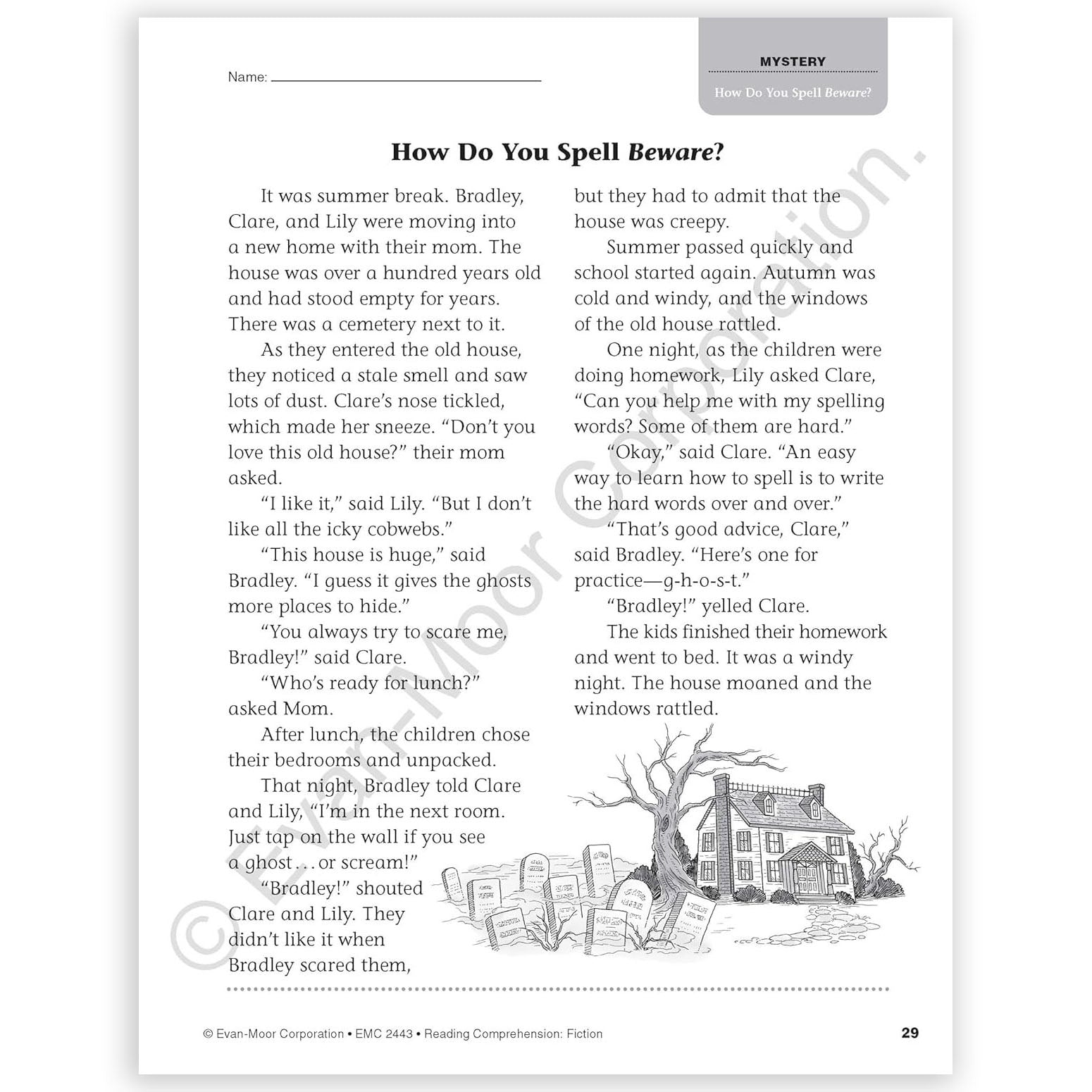Reading Comprehension: Fiction, Grade 3