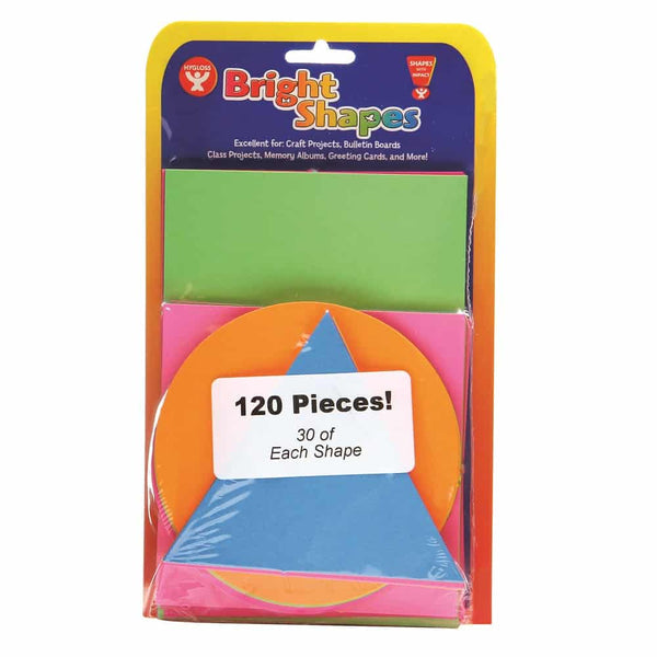 Geometric Shapes - 120 Shapes, 30 ea. Of 3" Shape in Basic Colors