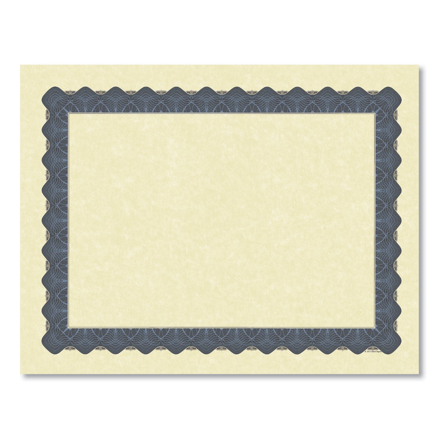 Metallic Border Certificates, 11 X 8.5, Ivory/blue With Blue Border, 100/pack