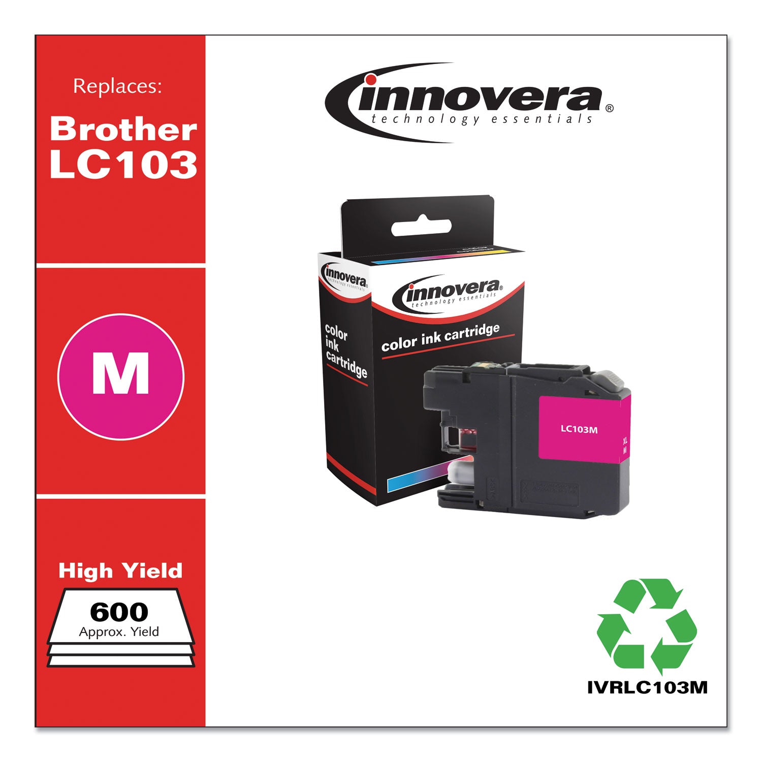 Remanufactured Magenta High-Yield Ink, Replacement for LC103M, 600 Page-Yield