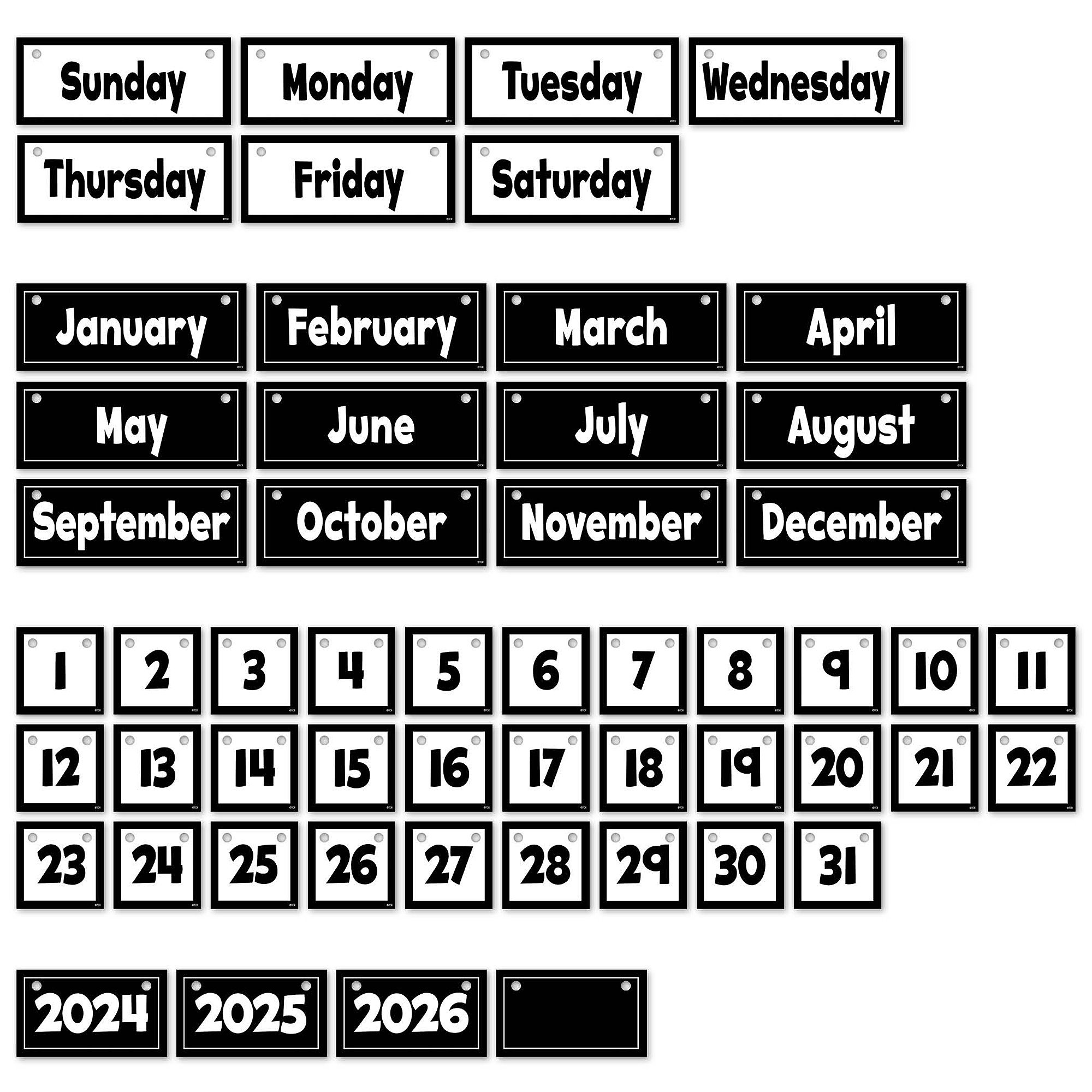 Black and White Flip Calendar