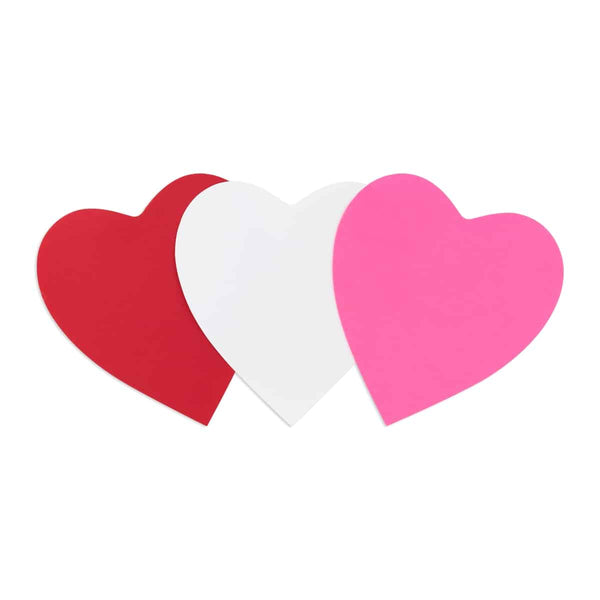 Paper Cutouts - 240 ct, 6" Hearts, Red, Pink & White