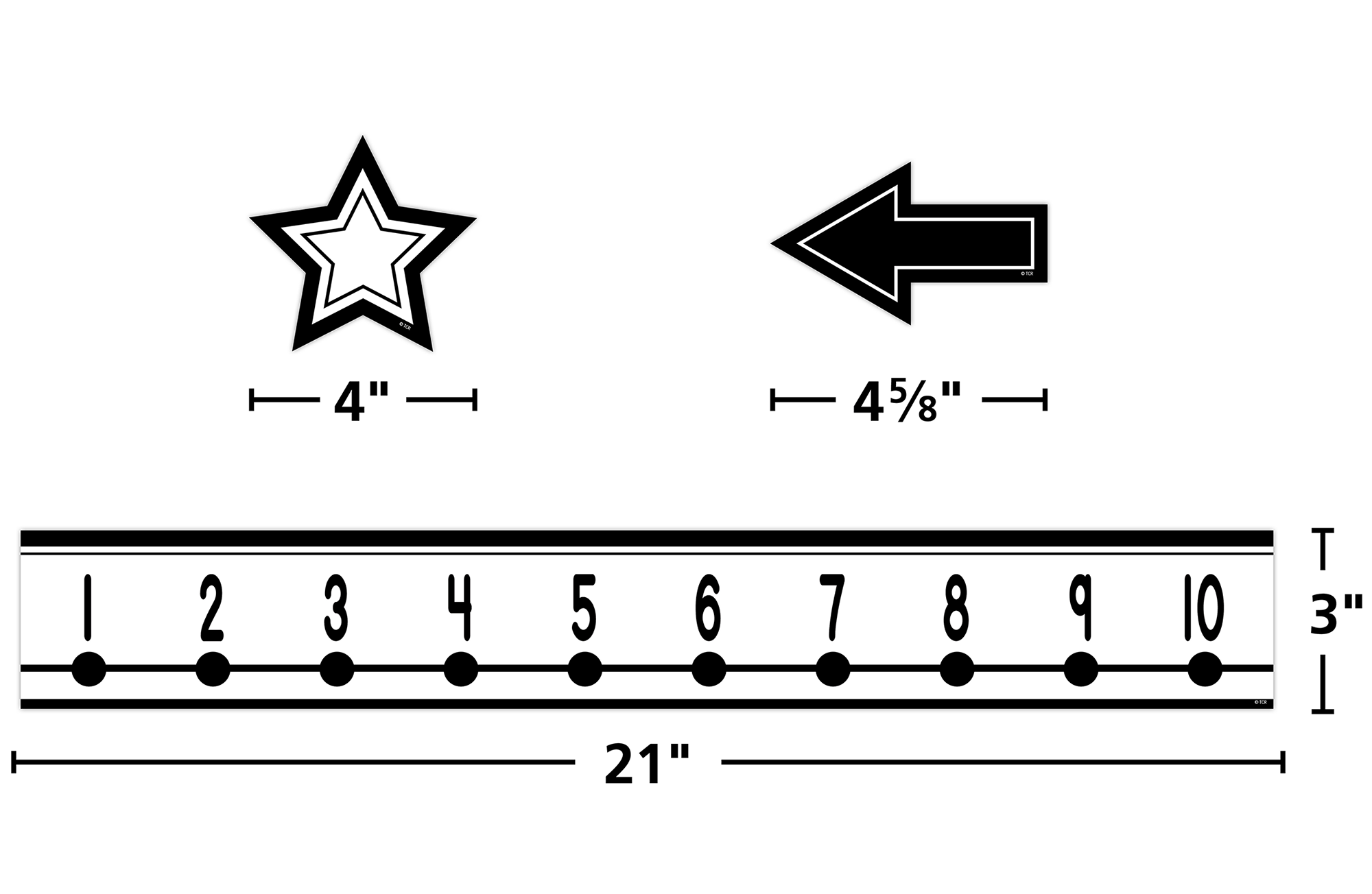 Black and White Number Line (-20 to +120) Mini Bulletin Board