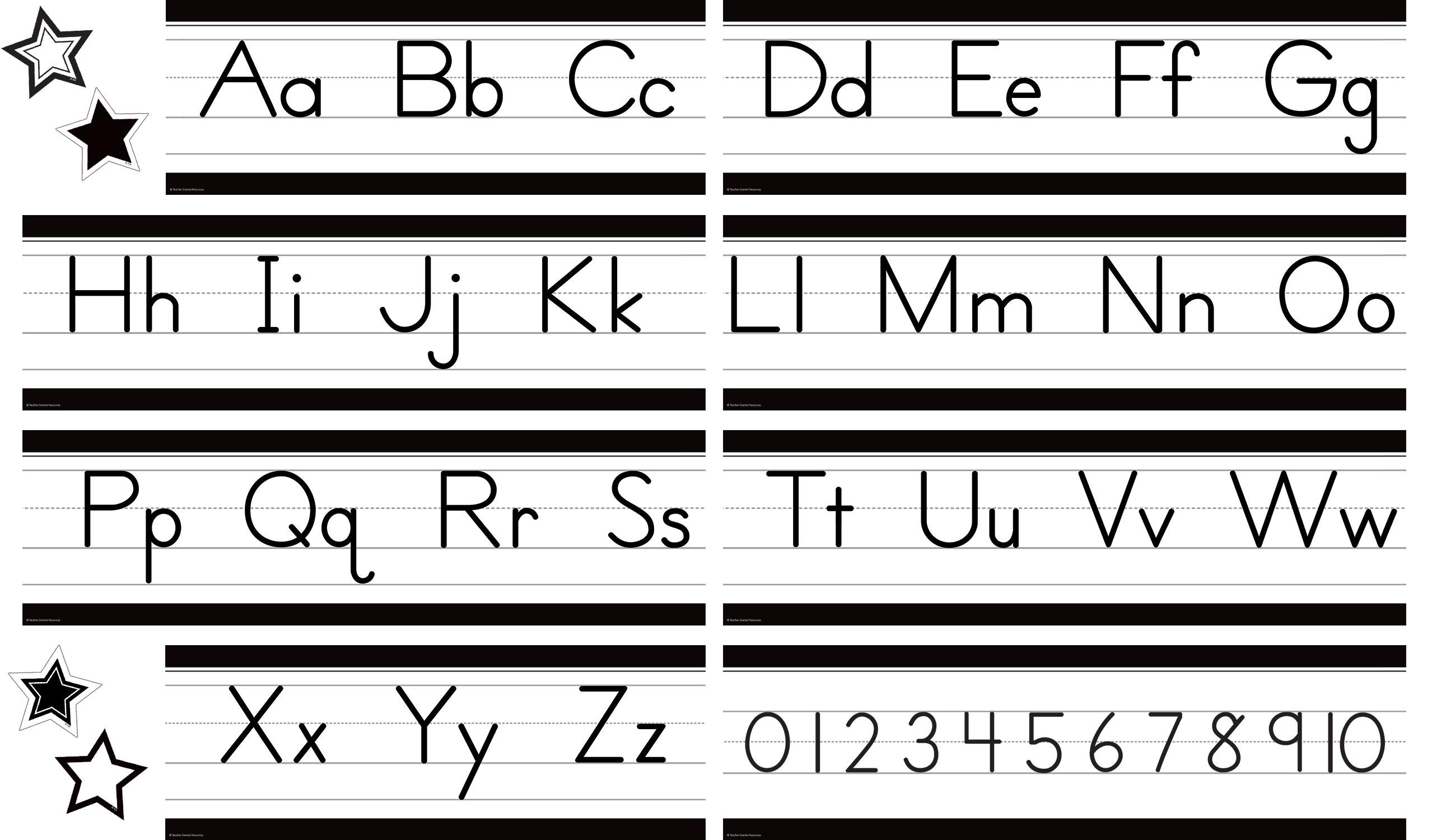 Black and White Alphabet Line Mini Bulletin Board