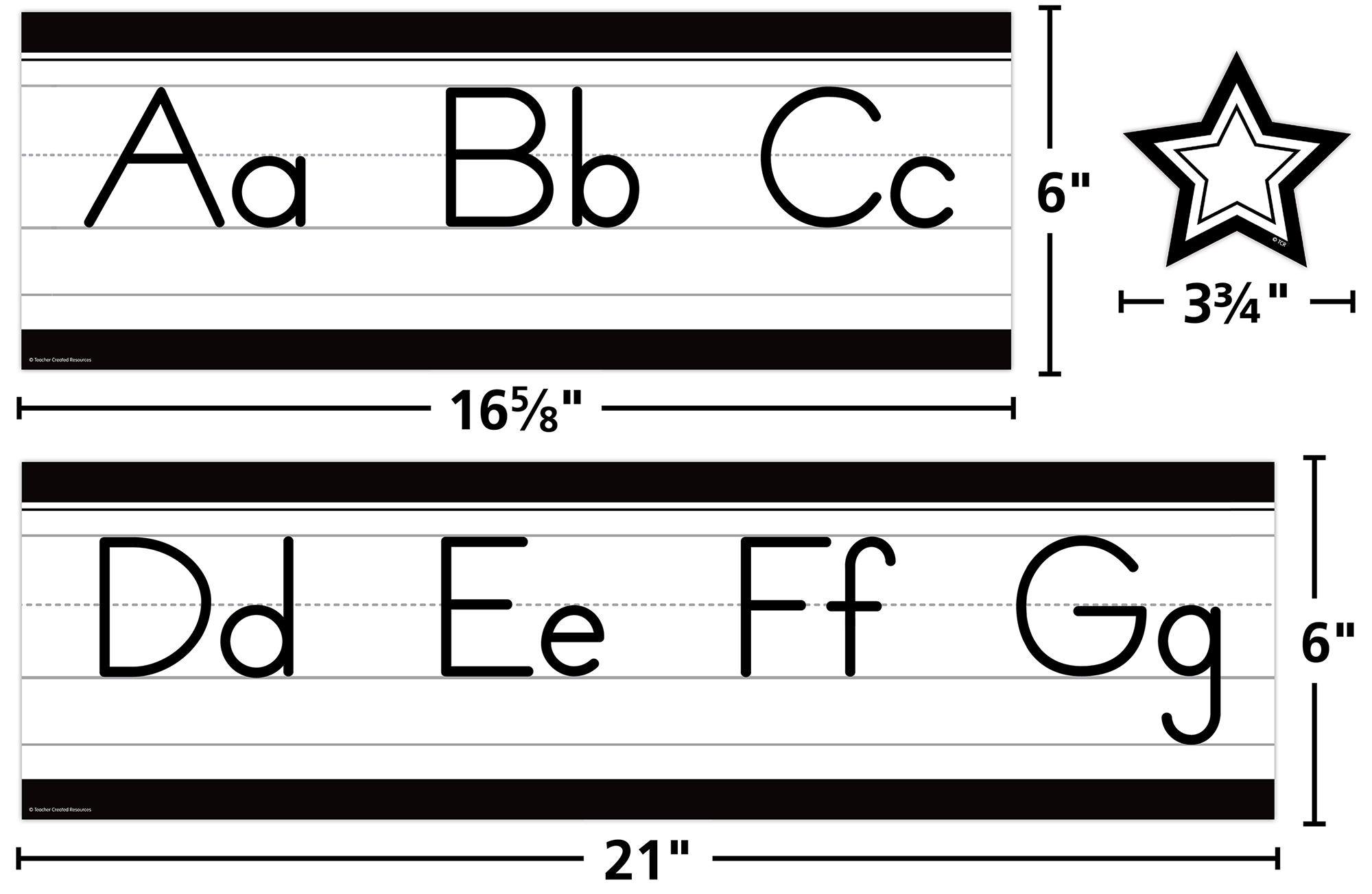 Black and White Alphabet Line Mini Bulletin Board