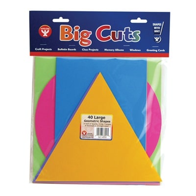 Geometric Shapes - 30 ct., 10 ea. 9" Squares, Circle, Triangle & Rectangle