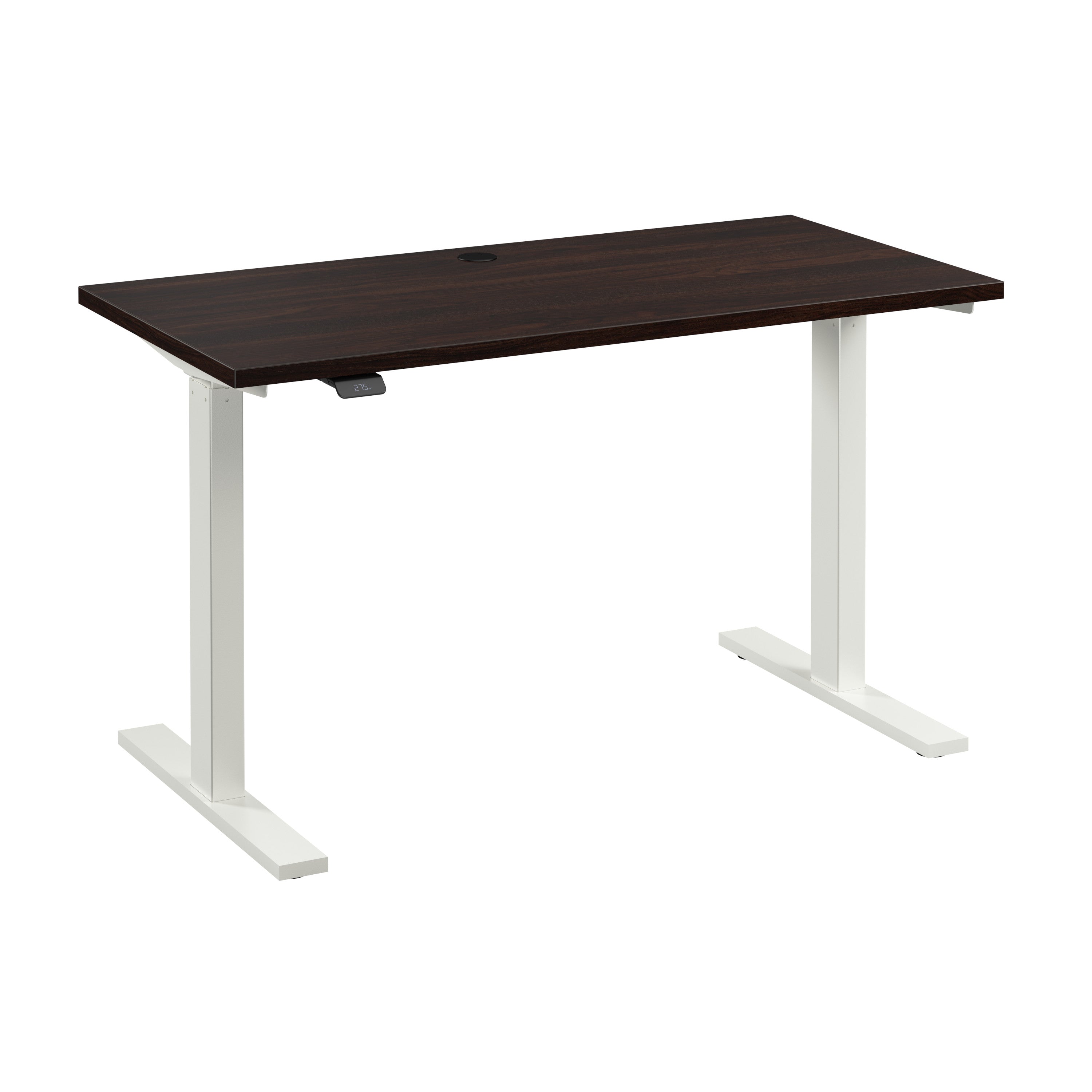 Bush Business Furniture Move 60 Series 48W x 24D Electric Height Adjustable Standing Desk in Black Walnut with White Base - 47.6" Width x 23.62" Depth x 27.44" Height
