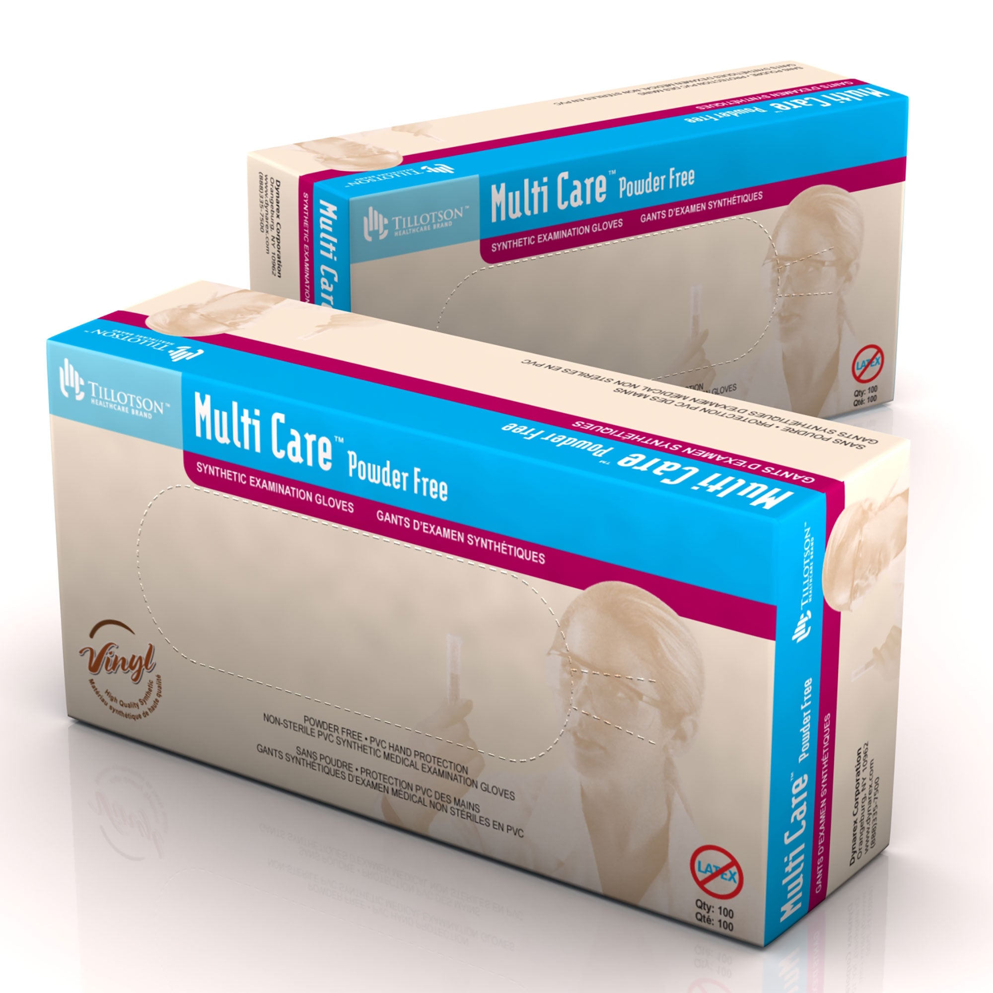 Multicare Vinyl Exam Gloves, Large, Powder Free - 100 per box / 10 boxes per case