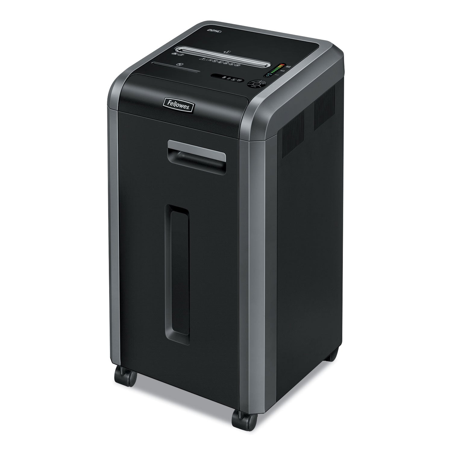Continuous Shredder - Cross Cut - 22 Per Pass - for shredding Staples, Credit Card, CD, DVD, Paper Clip, Junk Mail, Paper - 0.156" x 1.500" Shred Size - P-4 - 14 ft/min - 9.50" Throat - 16 gal Wastebin Capacity - Black, Dark Silver