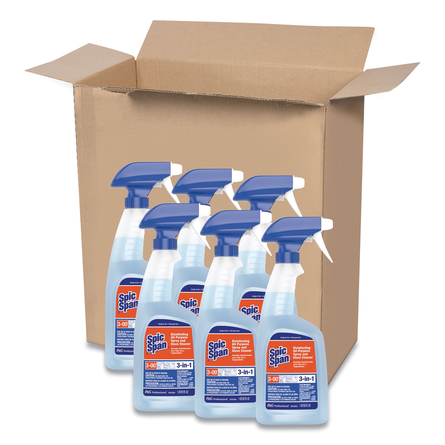 Spic and Span 3-in-1 Multi Surface Cleaner Concentrate Spray, Fresh Scent, Streak-Free, Blue, 32 fl oz (1 quart), 1 Bottle