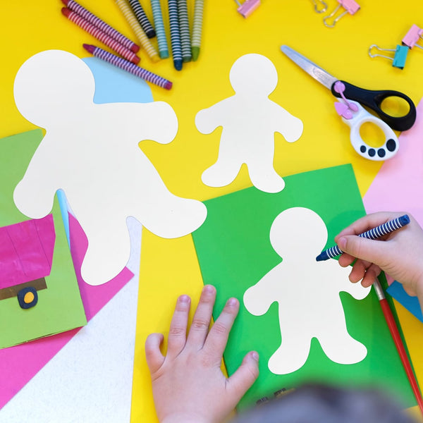 People Paper Cutouts - 5", 6", 8.5" Assortment 25 pc each, 75 total count