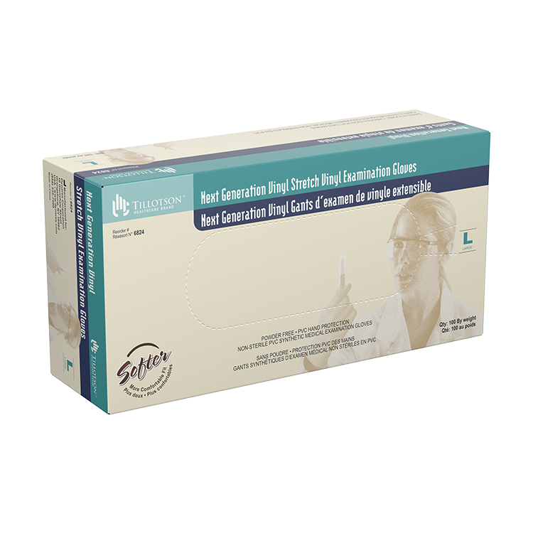 Next Generation Stretch Vinyl Exam Gloves, Large, Powder Free - 100 per box / 10 boxes per case