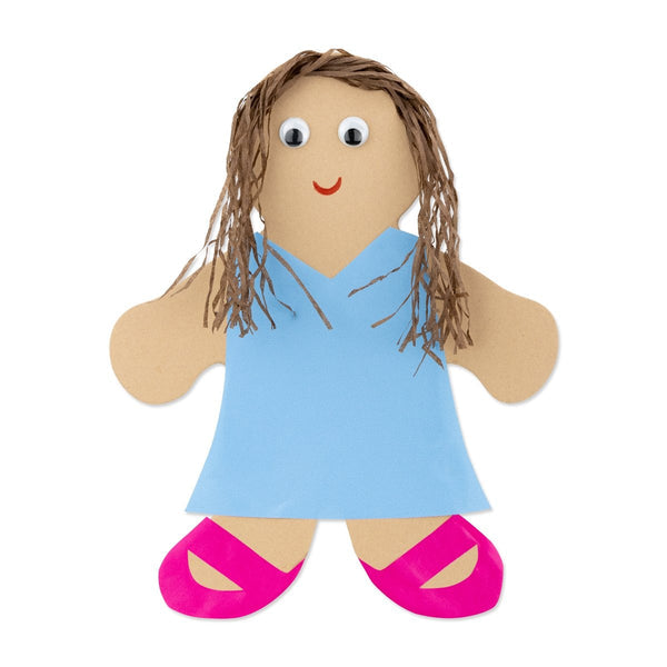 Culturally Div. People Kits - 24 ct., 7" cardstock, shredded tissue hair, gummed paper clothes