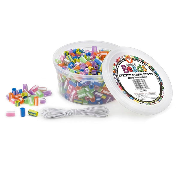 Bucket O'Beads Class Economy - 700 striped straw