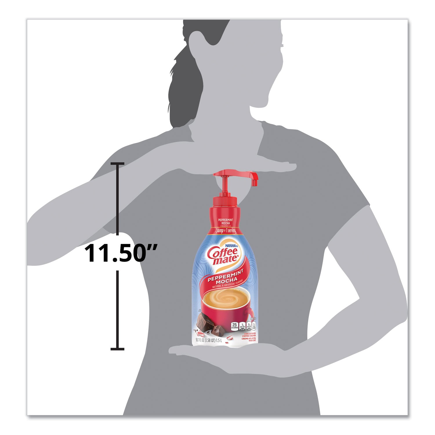 Liquid Coffee Creamer, Peppermint Mocha, 1.5 L Pump Bottle