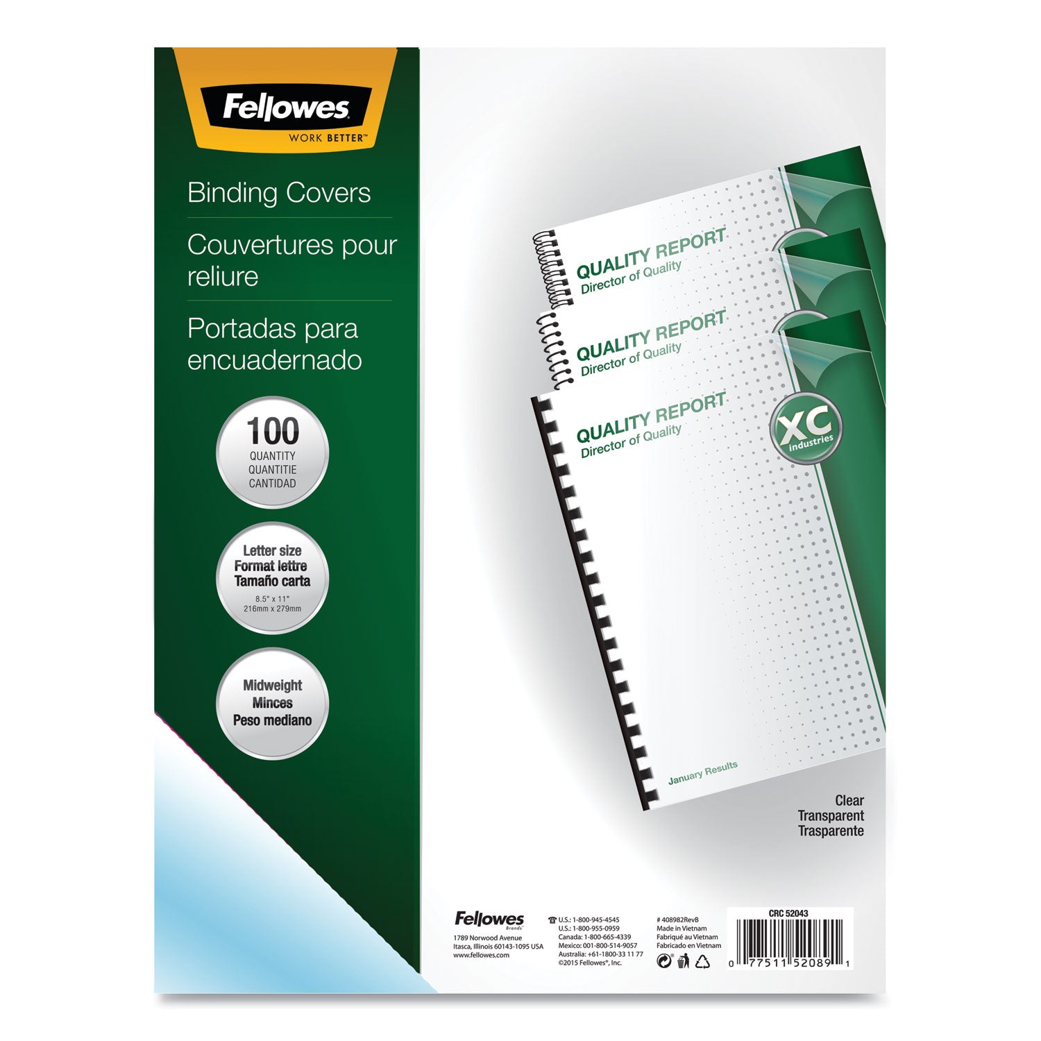 8 1/2" x 11" - Plastic - Clear - Tear Resistant, Spill Proof, Unpunched, Square Corner - 1 Pack