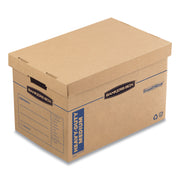 Bankers Box SmoothMove Maximum Strength Moving Boxes, Kraft, Corrugated Paper, Triple End/Double Side/Double Bottom Wall, Lift-off Lid, Stackable, Reinforced Handles, 8 Boxes per Carton