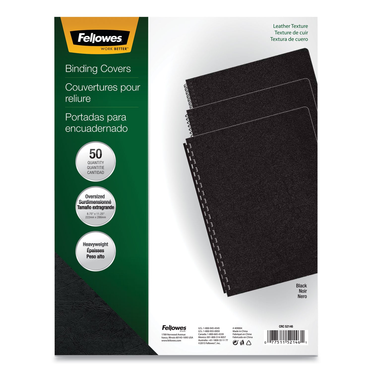 Fellowes Executive Presentation Covers - 11.3" Height x 8.8" Width x 0.1" Depth x 62 mil Thickness - For 8 3/4" x 11 1/4" Sheet - Rectangular - Black - Vinyl - 1 Pack
