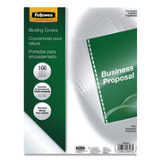 Fellowes Crystals Clear Pre-punched Binding Covers - 11.3" Height x 8.8" Width x 0.1" Depth - For 8 3/4" x 11 1/4" Sheet - Rectangular - Clear - Polyvinyl Chloride (PVC) - 1 Pack