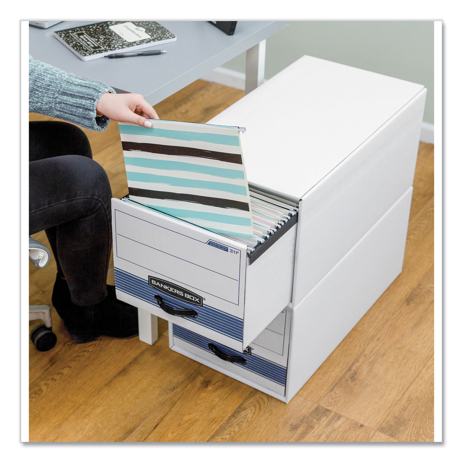 Internal Dimensions: 12.50" Width x 23.25" Depth x 10.38" Height - External Dimensions: 14" Width x 25.5" Depth x 11.5" Height - Media Size Supported: Letter - Heavy Duty - Stackable - Steel, Plastic - White, Blue - For File - Recycled - 6 / Carton