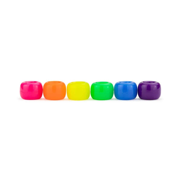 Bucket O'Beads w/ Thread - 375 neon barrel pony, 6x9 mm