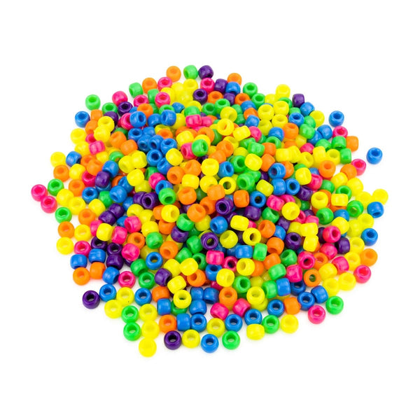Bucket O'Beads Class Economy - 1000 neon barrel pony, 6x9 mm