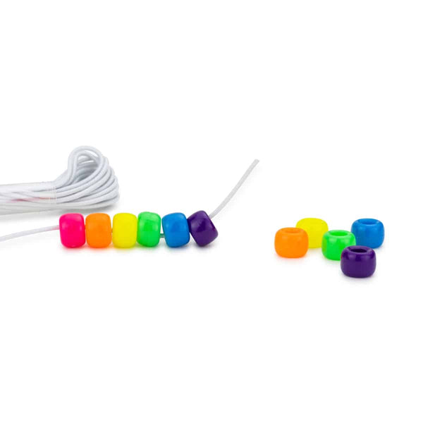 Bucket O'Beads w/ Thread - 375 neon barrel pony, 6x9 mm